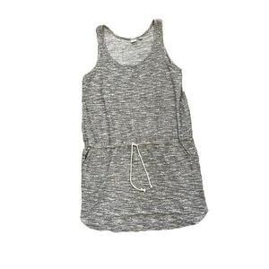 NY & Co Gray Marled Cotton Blend Drawstring Waist Sleeveless Dress / Cover-Up XL
